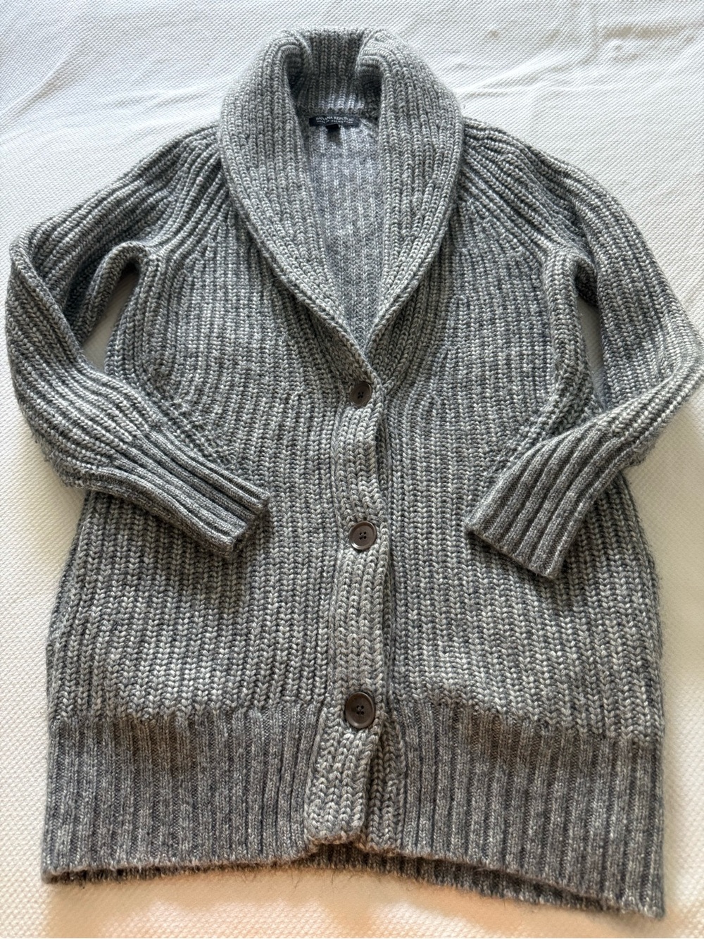Banana Republic Cozy Shawl Collar Gray Button-Up Women's Wool Blend Sweater